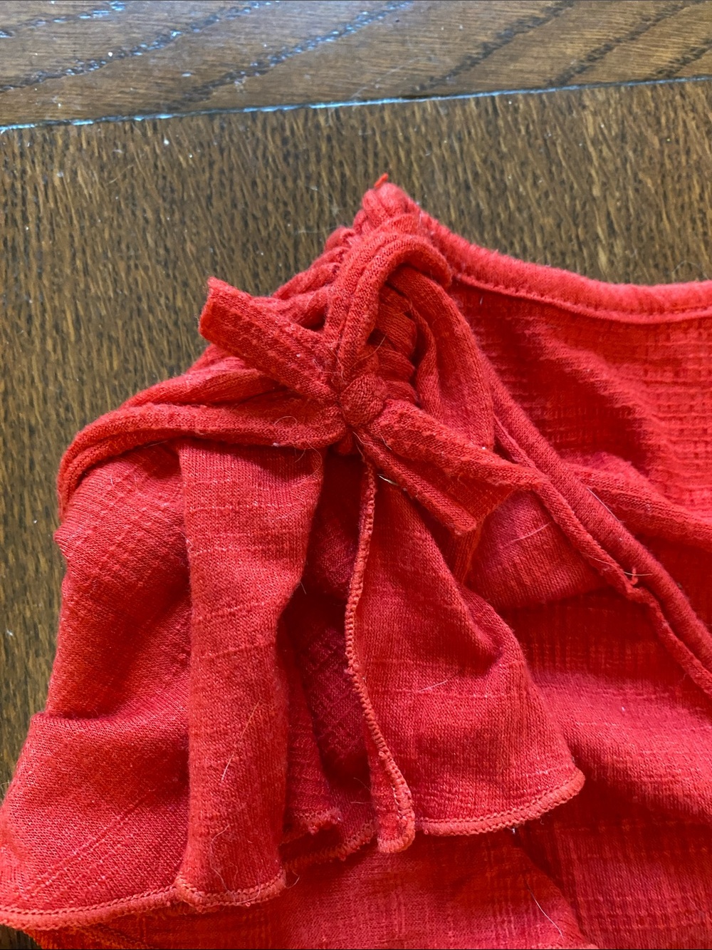 Max Studio Red Tiered Ruffle Casual Dress - Picture 3 of 3
